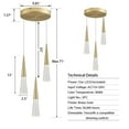 thumbnail image 6 of JoollySun Modern Crystal Pendant Light: Gold 3 Cluster Hanging Light Fixtures for Kitchen Island Bathroom, 6 of 8