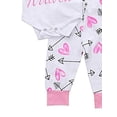 thumbnail image 4 of Dewadbow 4PCS Newborn Infant Baby Girl Outfits Clothes Set Romper Bodysuit+Pants Leggings, 4 of 5