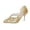 Gold, variant on Women's Rhinestone Wedding Dress High Heels Two-Way Wear Summer Fall Comfortable Walking Shoes Pu Upper