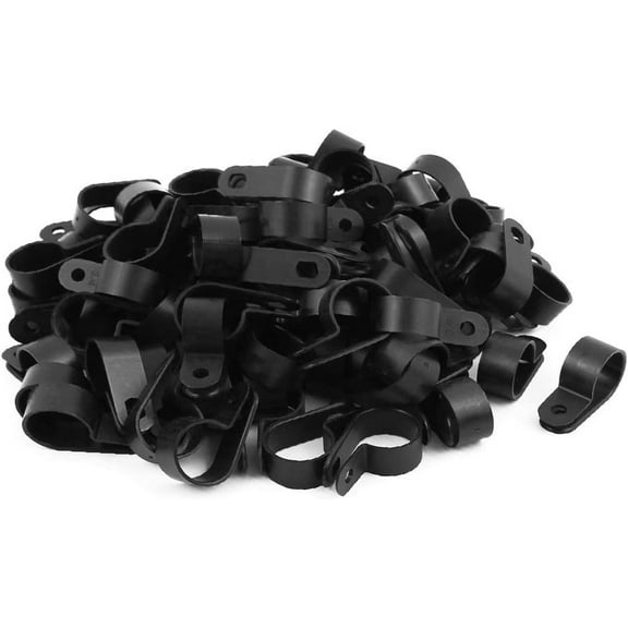 New 100Pcs Nylon Featured R Type CC-5 reliable efficacy 3/4" Cable Cord Wire Clamp Clip Fastener Black(id:a73 90 1e bea)