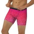thumbnail image 3 of Picia Light Purple Glitter Pattern Men's Athletic Long Leg Briefs , Performance Stretch Underwear，Moisture-Wicking, 3 of 7