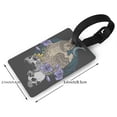 thumbnail image 2 of Owl Bird Floral With Skull Luggage Tags Suitcases ID Baggage Identifier Card Name Tag for Travel Backpacks Gym Bags, 2 of 6