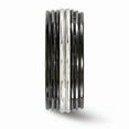 thumbnail image 3 of Grey Titanium Ring Band Wedding Standard Domed Edward Mirell Black Ti & Stainless Steel Polished 9mm, 3 of 5