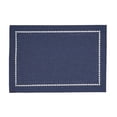 thumbnail image 2 of Fennco Styles Solid Color Laser-Cut Hemstitch Design Table Placemats 13"W x 19"L, Set of 4 - Navy Blue Classic Table Mats for Home Décor, Banquets, Holiday, Family Gathering and Special Occasion, 2 of 3