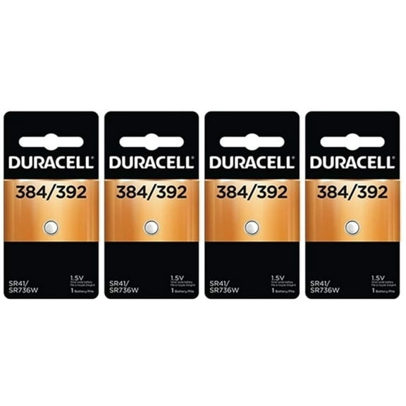 Duracell 384/392 - 2 pack - 4 packs - 8 total batteries