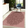 thumbnail image 4 of Oriental Decorative Rug, Abstract Round Mandala Designed with Flower Leaves and Stems Elements, Quality Carpet for Bedroom Dorm and Living Room, 6 Sizes, Dried Rose, by Ambesonne, 4 of 4
