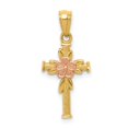 thumbnail image 1 of 14kYellow Rose Gold Cross Flower Design Pendant, 1 of 4
