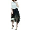 thumbnail image 2 of Caoirhny Women Fashion Midi Skirts Contrast Color/Solid Color Elastic High Waist Irregular Ruffles Multi-Layered Tulle Tutu Skirts, 2 of 9