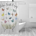 thumbnail image 3 of Farmhouse Rustic Shower Curtain Colorful Butterfly Floral Bathtub Shower Curtains for Bathroom Country Flower Relax Soak Waterproof Polyester Fabric Bathroom Decor Curtain with Hooks 72x72 Inches, 3 of 6