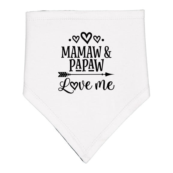Inktastic Mamaw and Papaw Love Me Baby Bandana Bib