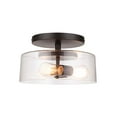 thumbnail image 4 of Globe Electric Wendell 3-Light Matte Black Flush Mount Ceiling Light with Clear Glass Shade and Vintage Edison Incandescent Bulbs Included, 91000547, 4 of 5