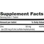 Rugby Zinc Sulfate 220 mg Tablets - Made with Zinc Sulfate Heptahydrate - Dietary Supplement - 100 Tablets