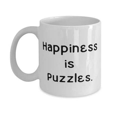 

Unique Puzzles Happiness is Puzzles Motivational 15oz Mug F Men Women From