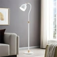 thumbnail image 2 of Henn&Hart 11" Matte White/Brass Metal Floor Lamp, 2 of 13