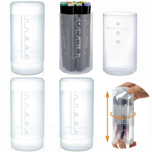 Soportes retráctiles para brochas de maquillaje TOPZEA, paquete de 4 con tapa