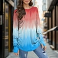 thumbnail image 2 of Womens T Shirts Long Sleeve Top Round Neck Basic Fashion Printed Tshir Thumbhole Tunic Tshirts, 2 of 5