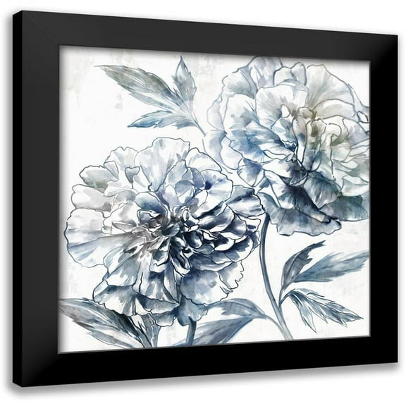 Isabelle Z 12x12 Black Modern Framed Museum Art Print Titled - Japanese Peony I