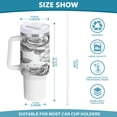thumbnail image 3 of 40 Oz Car Handle Water Bottle Water Cup Water Bottle Water Jug Coffee Cup Travel Water Bottle Gray Flowers Seamless, 3 of 8