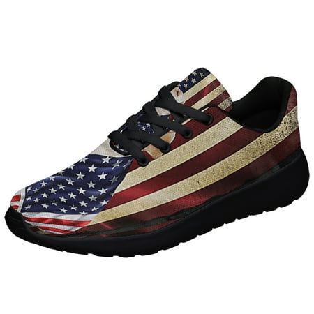 

Yellow Labrador Retriever American flag Patriot Shoes Sneakers Black Size 9