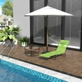 thumbnail image 4 of Demi Bonn Outdoor Folding Chaise Lounge with Reclining Back, Mesh Seat, Headrest for Pool, Beach, Yard, Patio, Sun Tanning, Green, 4 of 11