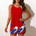 thumbnail image 4 of POTETI Tankini Two Piece Swimsuit for Women Modest Summer Independence Day American Flag Seaside 2 Piece Bathing Suits, 4 of 7