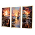 thumbnail image 3 of Designart "Alhambra s Last Light Sunset View II" Cityscapes Framed Wall Art Set Of 3 - Yellow Spain Frame Gallery Wall Set For Home Decor, 3 of 7