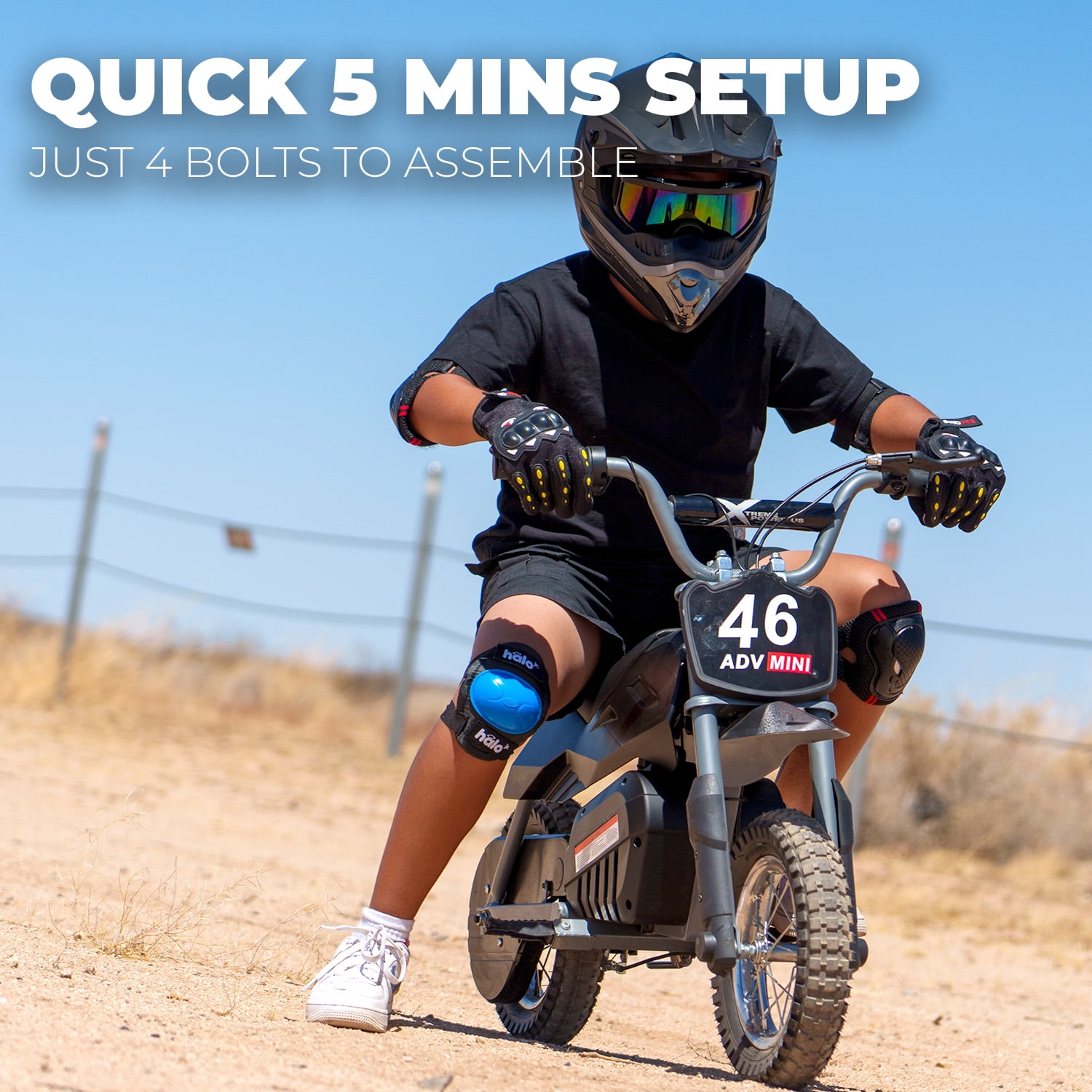 XtremepowerUS 24V 250W Electric Dirt Bike, Battery-Powered Ride-On Motorcycle, 14 MPH, Black/Red