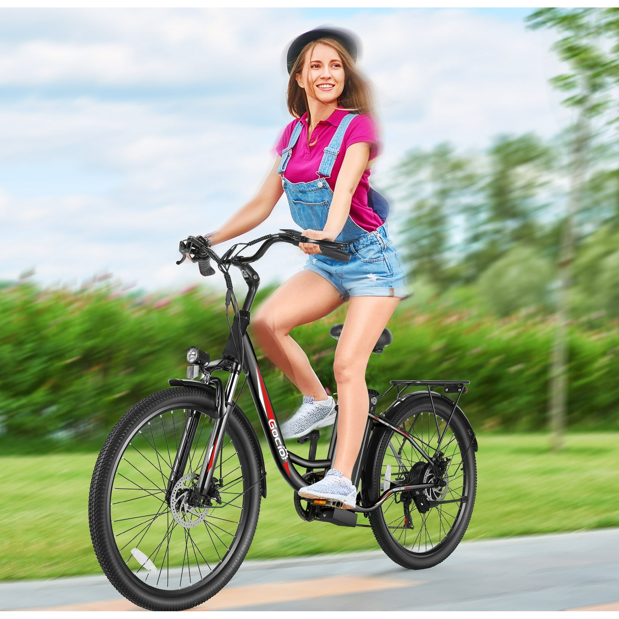 Gocio 26" Electric Bike for Adults, 750W Peak Motor Commuter E-Bike, 48V 7.8Ah Battery, 7-Speed, UL2849