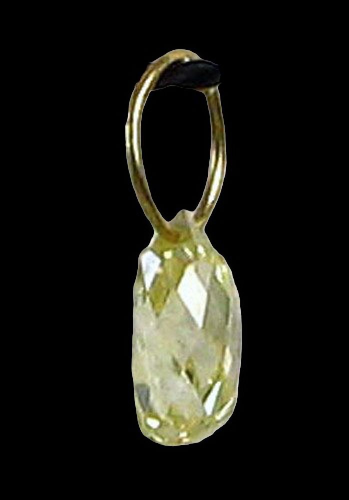 0.22cts Natural Canary 4x2x2mm Diamond 18K Gold Pendant 6568M - image 2 of 5