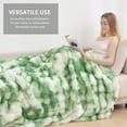 thumbnail image 3 of VK·LIVING Thick Ribbed Faux Rabbit Fur Cozy Reversible Throw Blanket,Super Soft 3D Striped Fuzzy Cozy Blankets,Light Green,50"x 60", 3 of 8