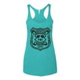 thumbnail image 2 of Burt Macklin Parks and Recreation Pop Tri-Blend Racerback Tank Top, Tahiti Blue, X-Large, 2 of 3