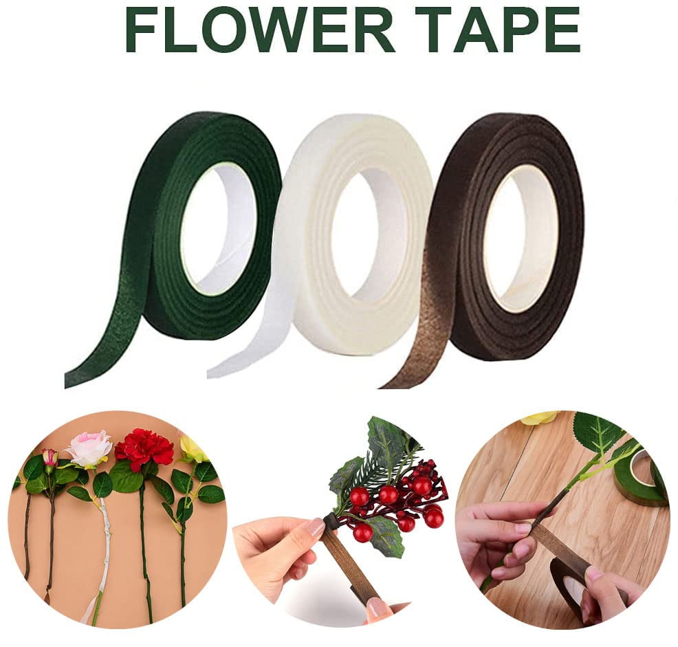  BEADNOVA Floral Tape 1/2inch Flower Tape White Floral Tape for  Bouquets Floral Arranging Stem Wrap Craft (White 2roll, Total 60yards) :  Arts, Crafts & Sewing