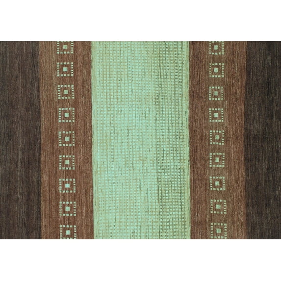 Ahgly Company Indoor Rectangle Abstract Light Blue Modern Area Rugs, 3' x 5'
