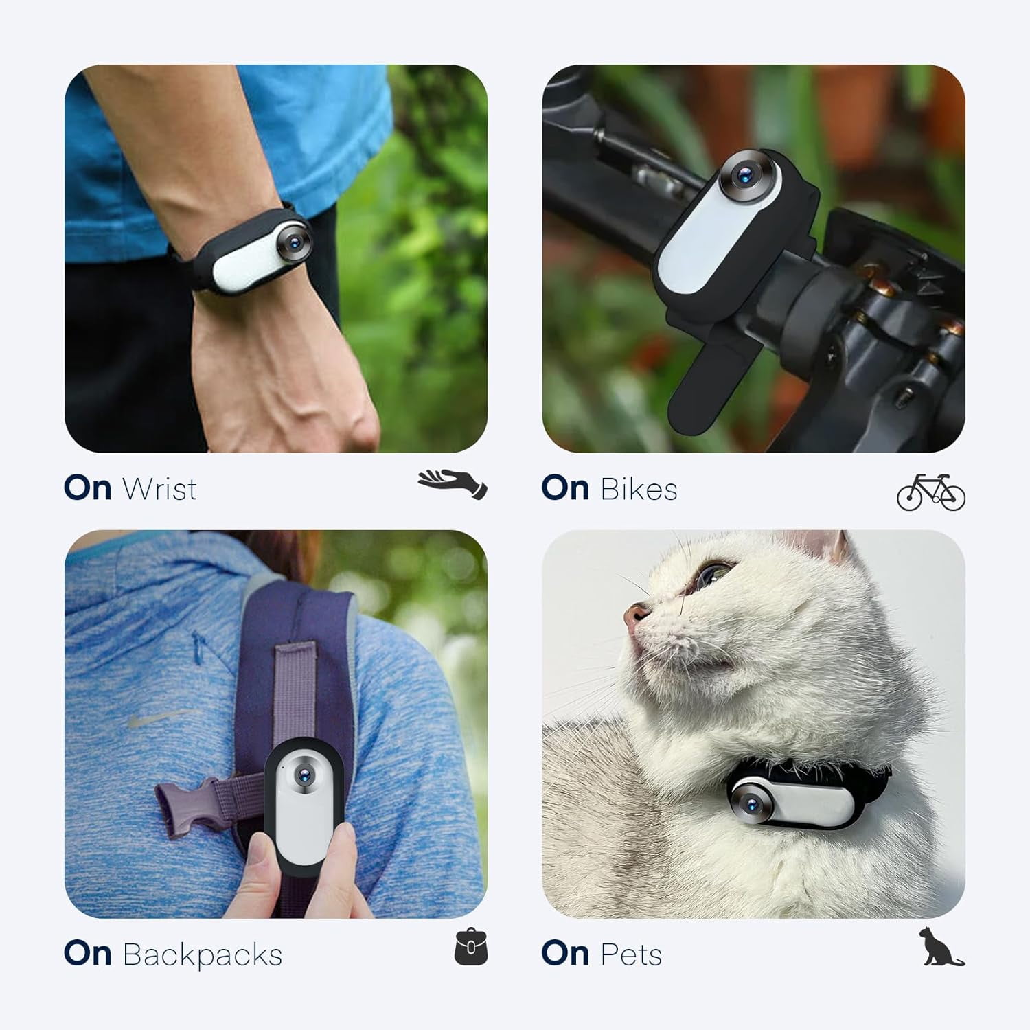 Cat Camera Collar with 128GB SD Card, HD 1080P Dog Collar Camera Mini Body Camera Action Camera Wireless Collar Camera for Dogs Cats Gift Indoor/Outdoor