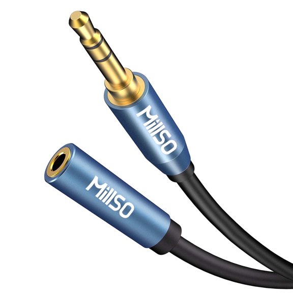 MillSO 3.5mm Headphone Extension Cable (6.6 ft) TRRS 3.5mm Male to Female Stereo Audio Jack Extension Adapter Auxiliary AUX Cord for Headphones, Earbud, Speaker, Car Stereo, Home HiFi Stereo System