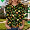 thumbnail image 2 of felwors St Patty's Day Shirt Women 2025 Casual Plus Size 3/4 Sleeve Irish Clover Shirts Funny Saint Patrick's Tunic Tops (Orange, M), 2 of 6