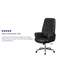 thumbnail image 6 of Merrick Lane Black High Back Button Tufted Faux Leather Swivel Home Office Chair with Silver Welt Trimmed Arms, 6 of 14