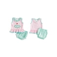 thumbnail image 2 of BemeyourBBs Newborn Baby Girls Golf Outfits Summer Golf Themed Embroidery Sleeveless Ruffle Tank Tops and Plaid Shorts Set Cute Infant Summer Clothes, 2 of 9