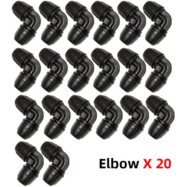 1/4" Tubing Locked Connector Fittings Tee Elbow Coupling End Plug Automatic Drip Irrigation Connectors Garden Watering System