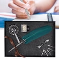 thumbnail image 4 of Ink Pen, Exquisite Design With Retro Style, Feather Pen Set, Durable To Use, Comfortable To Hold, For Gifts Home Green, 4 of 8