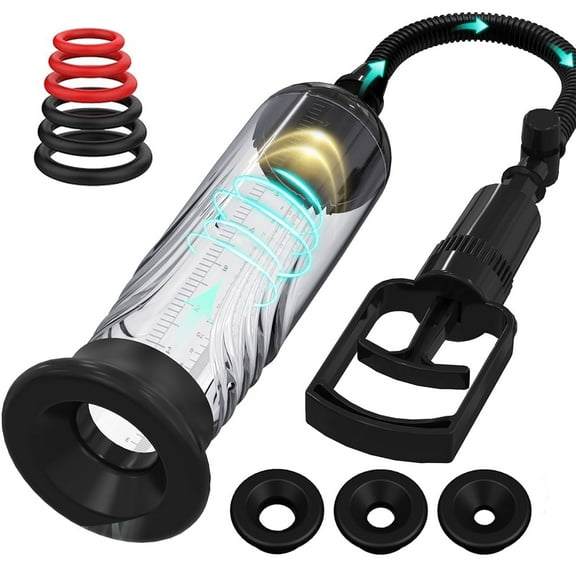 Vacuum Enhancement Pump, Adult Sex Toys for Men, Black, 10 Count