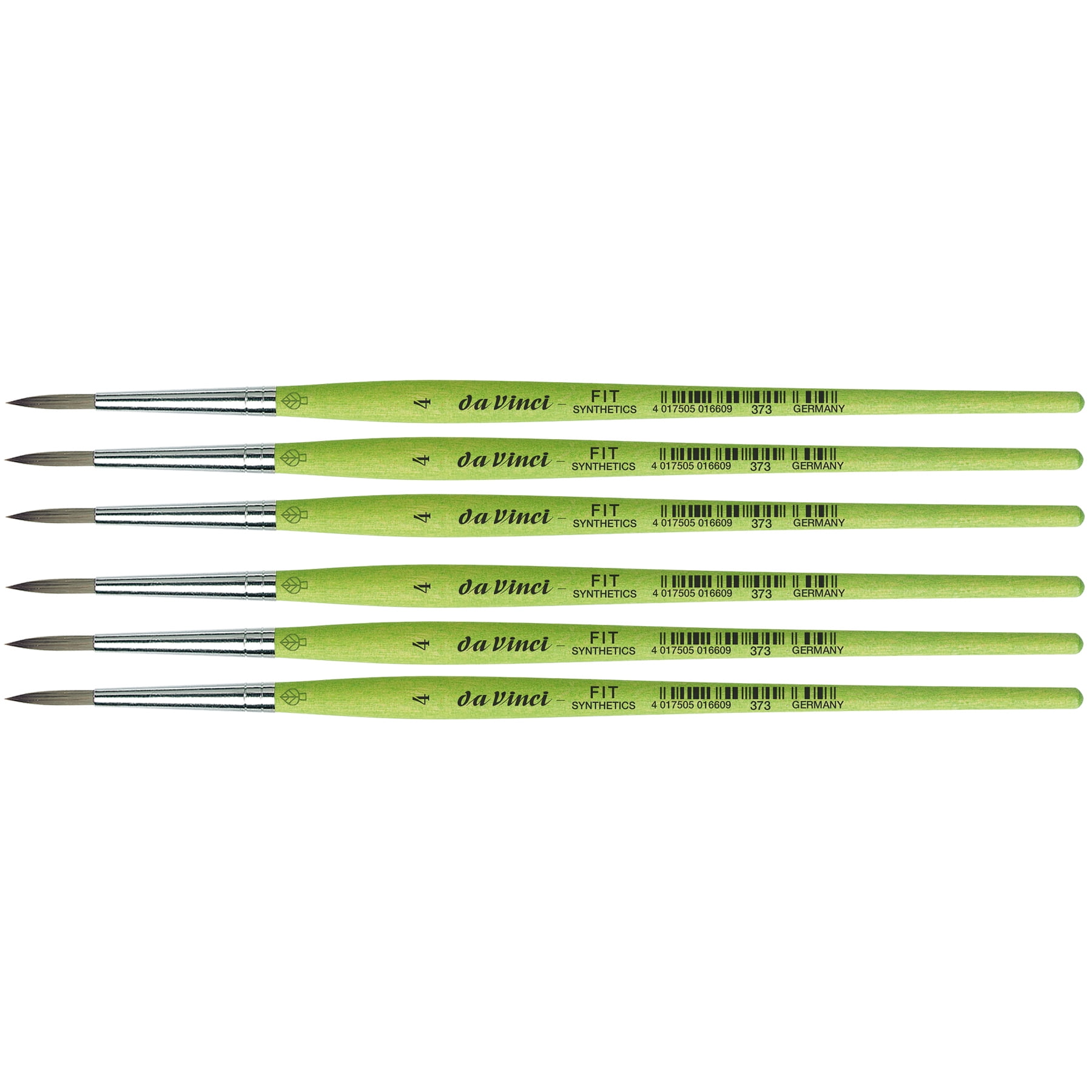 da Vinci FIT Synthetics Student Brush, Synthetic, Acrylic & Tempera, Round, Series 373, Size 4, Pack of 6