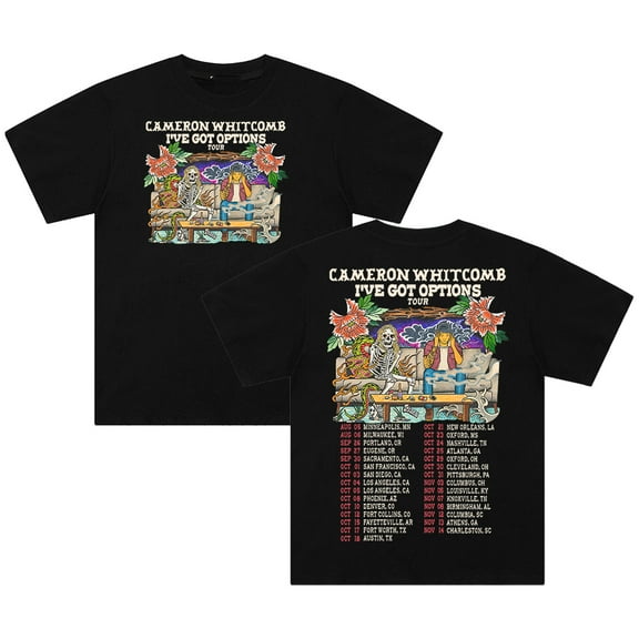 Cameron Whitcomb I've Got Options Tour T-shirt Crewneck Short Sleeve Streetwear Women Men Cotton Tee