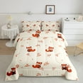 thumbnail image 2 of Castle Fairy Cartoon Red Panda Queen Comforter Set,Tree Leaves Bedding Comforter Set, 2 of 8