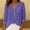 Purple, variant on Ytndtr Womens Cotton and Linen Shirts Solid Color Short Sleeved Pocket Top V Neck Casual Loose Button Outfits