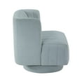 thumbnail image 6 of Swivel Barrel Accent Chairs, Modern Swivel Barrel Chair, Upholstered Reading Chair, Comfy Club Sofa Chair, for Living Room Bedroom, Aqua Blue, 6 of 9