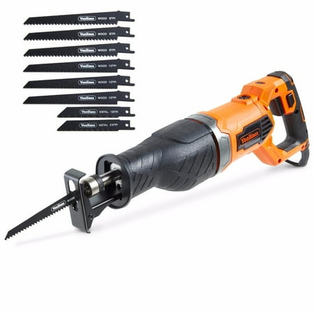 VonHaus 9 Amp Reciprocating Saw with 8 Spare Blades – 2x Metal Cutting Blades & 6x Wood Cutting Blades – Variable Cutting Speed and Trigger