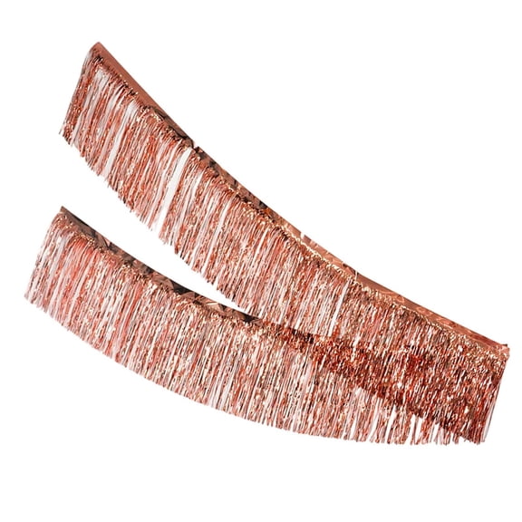 Foil Fringe Garland Banner,Wall Tinsel Foil Streamers,Hanging Drapes Parade Float Skirting Decorations forfor Car Floats Bridal Shower Wedding Birthday Easter Graduation Holiday Decor(Brown)