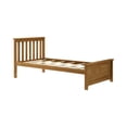 thumbnail image 3 of Max & Lily Twin Bed Frame with Headboard, Solid Wood Platform Bed for Kids, Pecan, 3 of 9