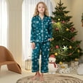 thumbnail image 2 of Gubotare Christmas Pajamas Toddler Girls Boys Pajamas Sets Long Sleeve Warm Fall Winter Sleepwear Pjs Kids Solid Shirts and Pants 3T 4T (Blue,3-4 Years), 2 of 6
